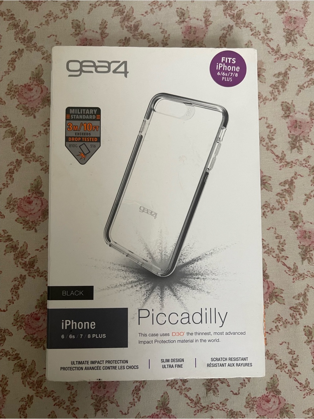 Piccadilly Clear Black iPhone Case (Fits iPhone 6/6s/7/8 Plus)